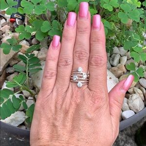 Precious Designs Silver-tone Cubic Zirconia Ring